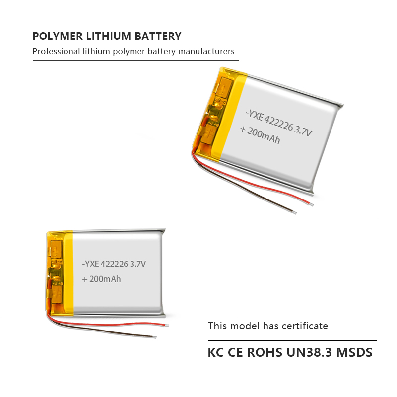 3.7 V Li-ion Battery 422226-200mah